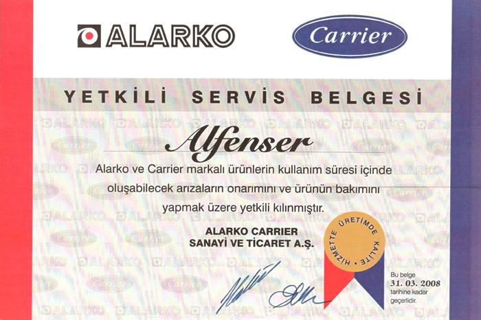 Alarko Yetkili Servis Belgesi